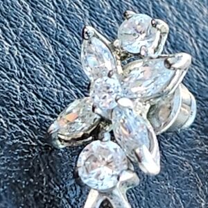 Glittering Faux Diamond Stud-Dangle Earrings